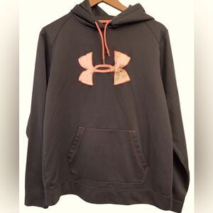 Under Armour Hoodie Black with floral logo on front. M/L